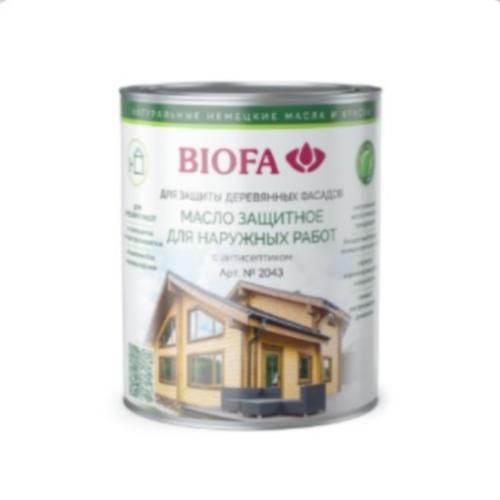 Масло защитное Biofa с антисептиком (Морская галька) 0,375 л