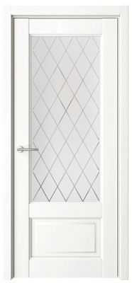Дверь Эрмитаж-1 ширина 80 см Винил Мателюкс с алмазной гравировкой "Ромб"
