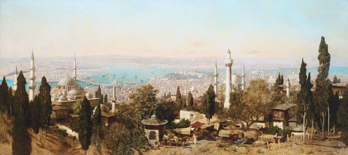 Фреска Живописный вид на Стамбул