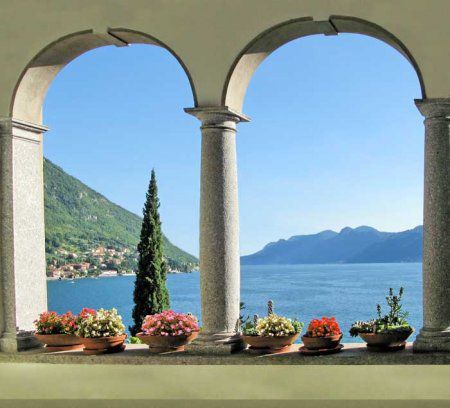 Фреска Две арки с цветами