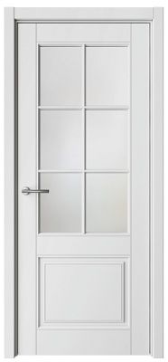 Дверь Классика-4 ширина 60 см Эмаль Стекло мателюкс кромка В цвет полотна
