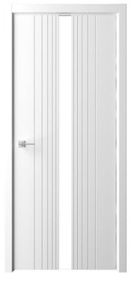 Дверь Геометрия-8 ширина 90 см Эмаль Стекло белое кромка В цвет полотна