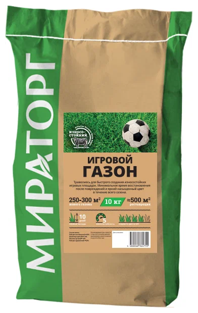 Смесь семян многолетних трав "Игровой газон" 20кг ООО "Орел-Агро-Продукт" РОССИЯ