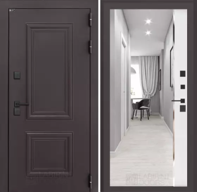 Входная дверь Полярис лайт с зеркалом Панорама