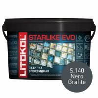 LITOKOL STARLIKE EVO двухкомпонентная затирка на эпоксидной основе S.140 nero grafite (1кг)