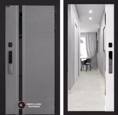 Входная дверь Пиано Смарт 2.0 с зеркалом Панорама