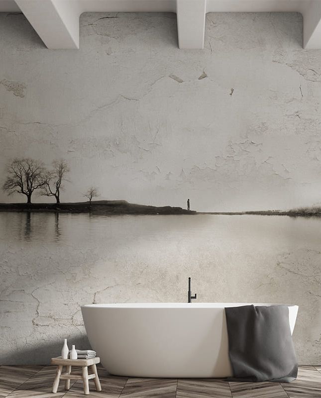 Графика На берегу. Лофт. Старая стена. ag0415