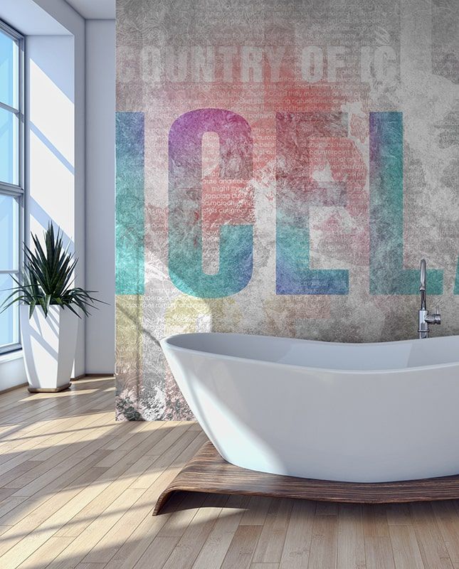 Графика Исландия. Горы. Лофт. Старая стена. ag0299