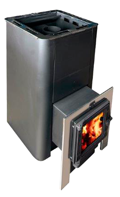 Печь для бани Термофор "Олимп" 14-18 (чугунная дверца со стеклом+парогенератор)