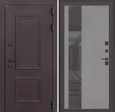 Входная дверь Полярис лайт с зеркалом 32 тонированным