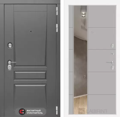 Входная дверь Платинум с Зеркалом 19