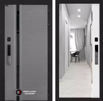 Входная дверь Пиано Смарт 2.0 с зеркалом Панорама