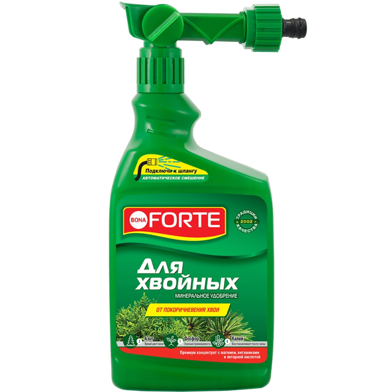 Bona Forte Удобрение для ХВОЙНЫХ в канистре с эжектором, 1 л