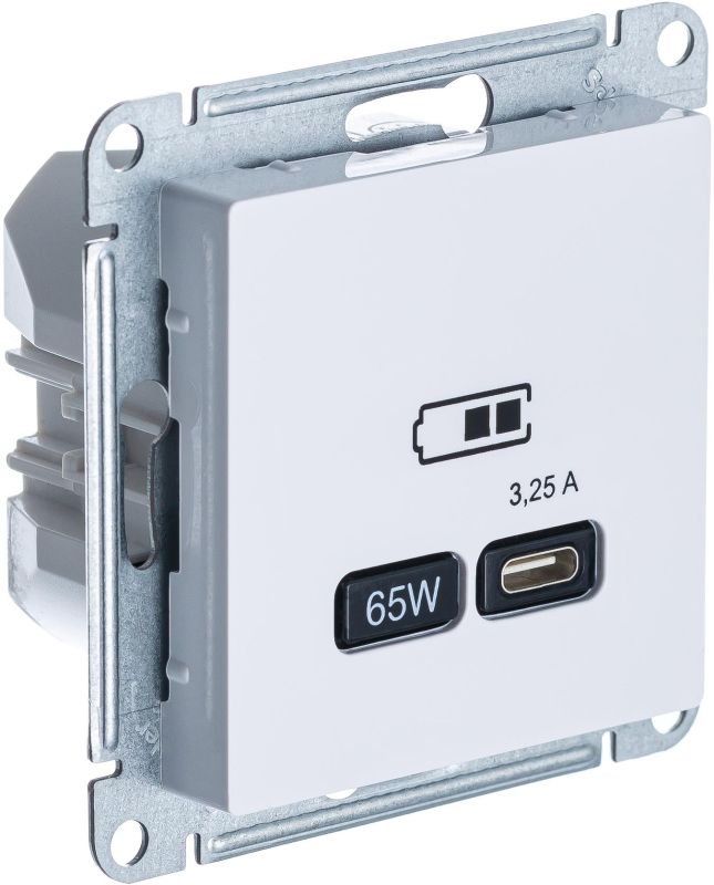 Зарядное устройство USB Schneider, USB-C, 65Вт (Белый)