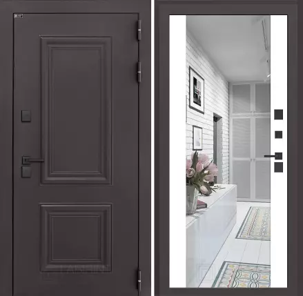 Входная дверь Полярис лайт с Зеркалом Максимум