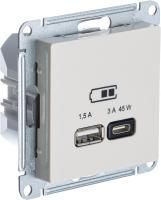 Зарядное устройство USB Schneider, USB-A + USB-C, 45Вт (Бежевый)