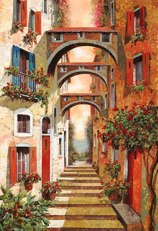 Фреска Три арки на итальянской улочке