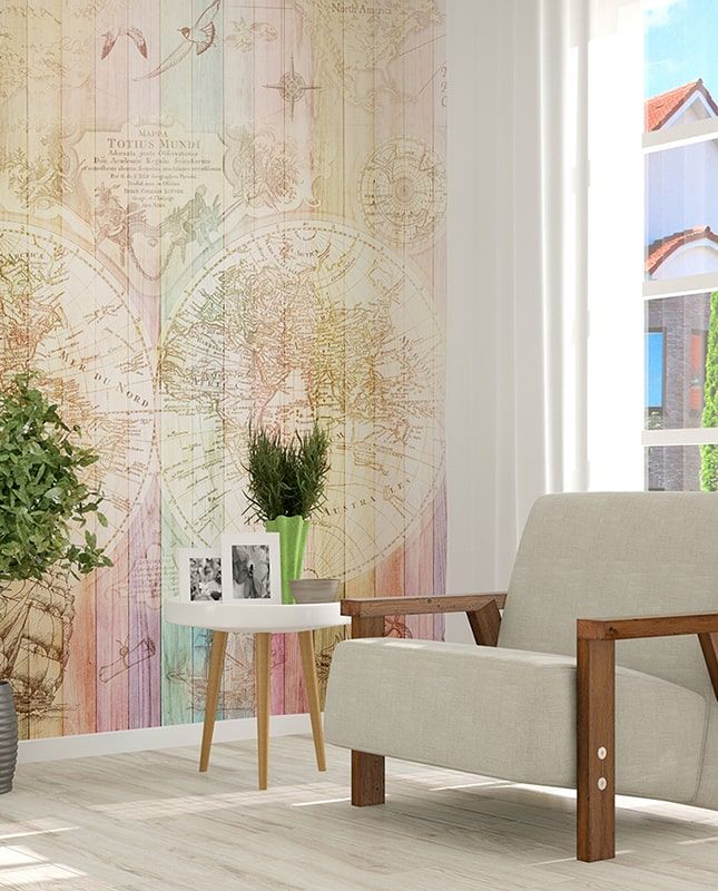 Графика Старая карта. Лофт. Дерево. ag0377