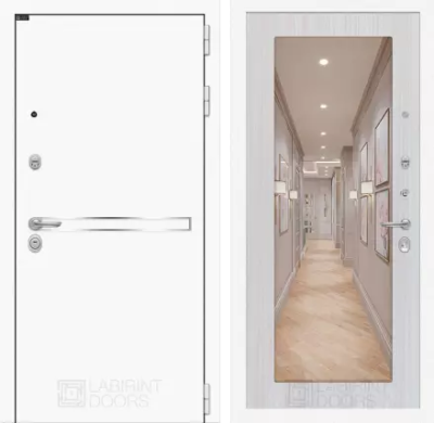 Входная дверь Лайн WHITE с Зеркалом 18