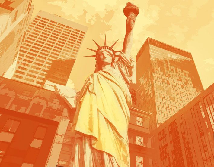 Фреска Статуя свободы в векторе