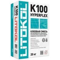 LITOKOL HYPERFLEX K100 смесь клеевая на цементной основе для плитки и керамогранита, серый (20кг)