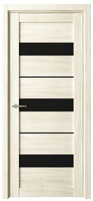 Дверь Прага ширина 80 см Эко-шпон Стекло черное