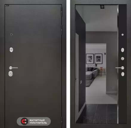 Входная дверь SILVER с зеркалом Панорама с тонировкой