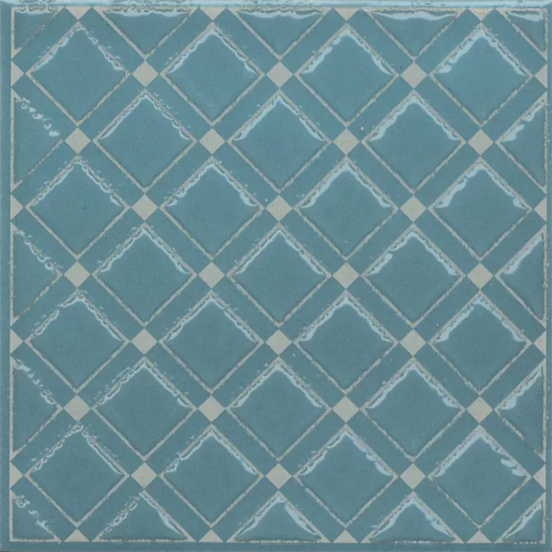 Декор Бахия 1 бирюзовый глянцевый 9,8x9,8x0,7