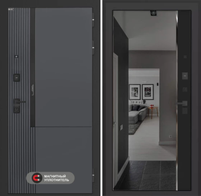 Входная дверь Лаб 2 Про с зеркалом (тонированное) Панорама