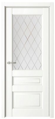 Дверь Эрмитаж-2 ширина 90 см Винил Мателюкс с алмазной гравировкой "Ромб"