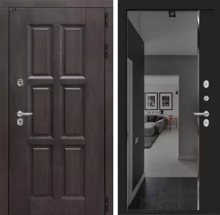 Входная дверь Лондон с зеркалом Панорама с тонировкой