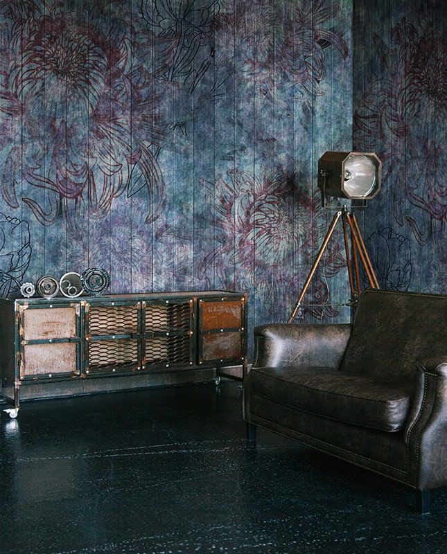 Графика Лофт. Цветы. Текстура дерева. Доски. ag0357