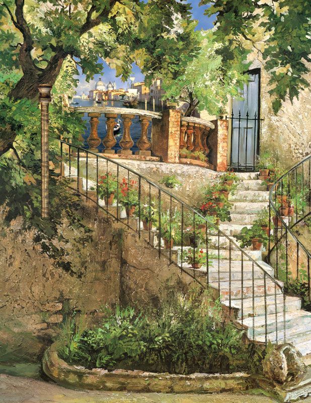 Фреска Вид на лестницу