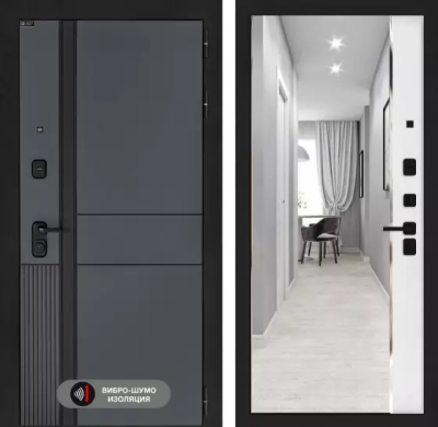 Входная дверь Эволаб с зеркалом Панорама