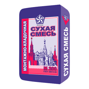 Монтажно-кладочная сухая смесь М-200 Русеан, 40 кг.