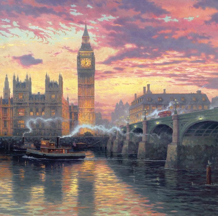 Фреска Биг-бен на закате