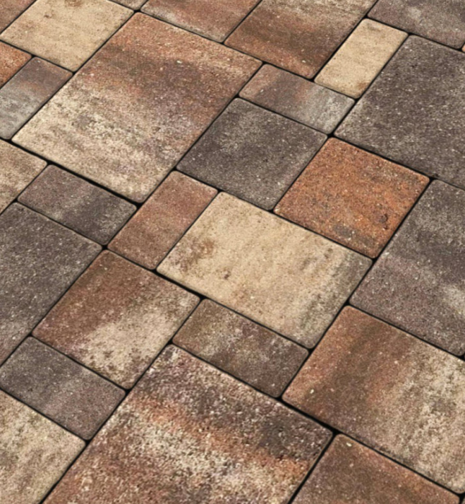 Тротуарная плитка Новый Город 1НГ6Ф №28 "Мокко" 60 мм