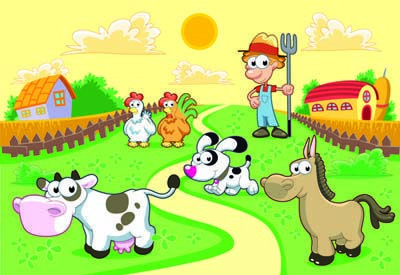 Фреска Домашний скот в деревне