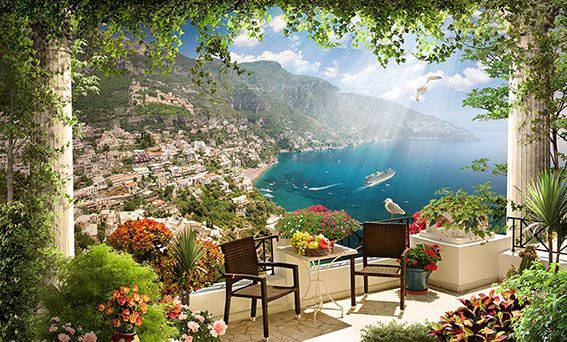 Фреска Балкон на средиземноморском острове