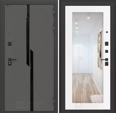 Входная дверь Карбон с Зеркалом 18