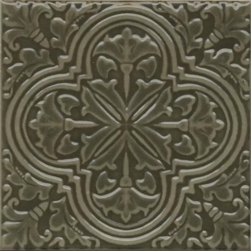 Декор Фес зелёный глянцевый 15x15x0,77