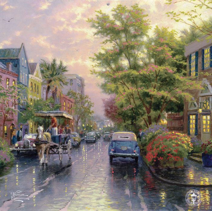 Фреска Городской пейзаж на закате