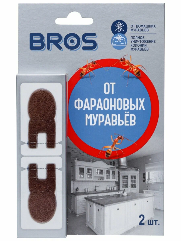 Приманка BROS от фараоновых рыжых муравьёв (2шт)