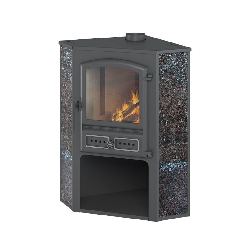 Камин ЭТНА (БКД) угловой "Амфиболит" Ø 115мм