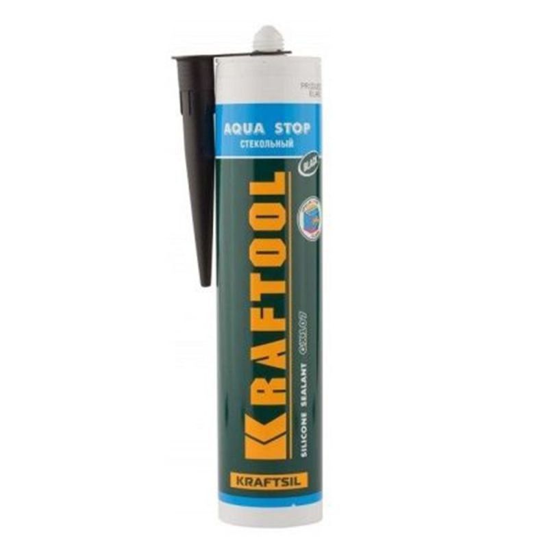 Герметик KRAFTOOL KRAFTSeal GX107 "AQUA STOP" силиконовый стекольный, прозрачный, 300 мл