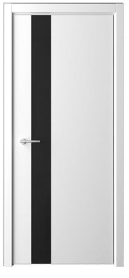 Дверь Статус Джи ширина 90 см Эмаль Стекло черное кромка Хром