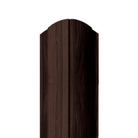Металлический штакетник Темное дерево 0.50 см.  Полукруг-профиль