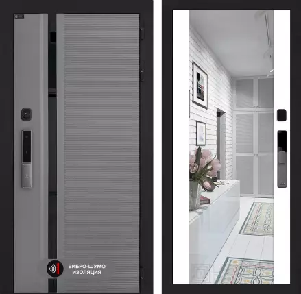 Входная дверь Пиано Смарт 2.0 с зеркалом Максимум