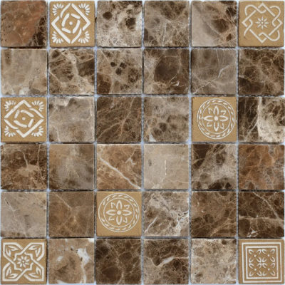 Мозаика Caramelle Mosaic Art Emperador Dark MAT (48x48x8) 30x30