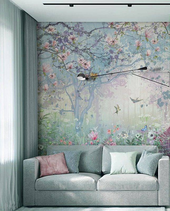 Графика Утро в весеннем лесу. Графический пейзаж. ag0362